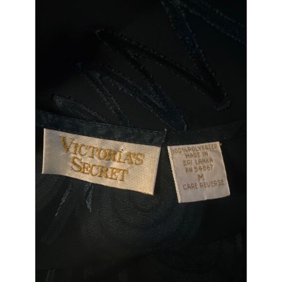 Vintage M Victoria's Secret Gold Label Green Sheer Tank Tunic Top Geometric - Picture 6 of 6